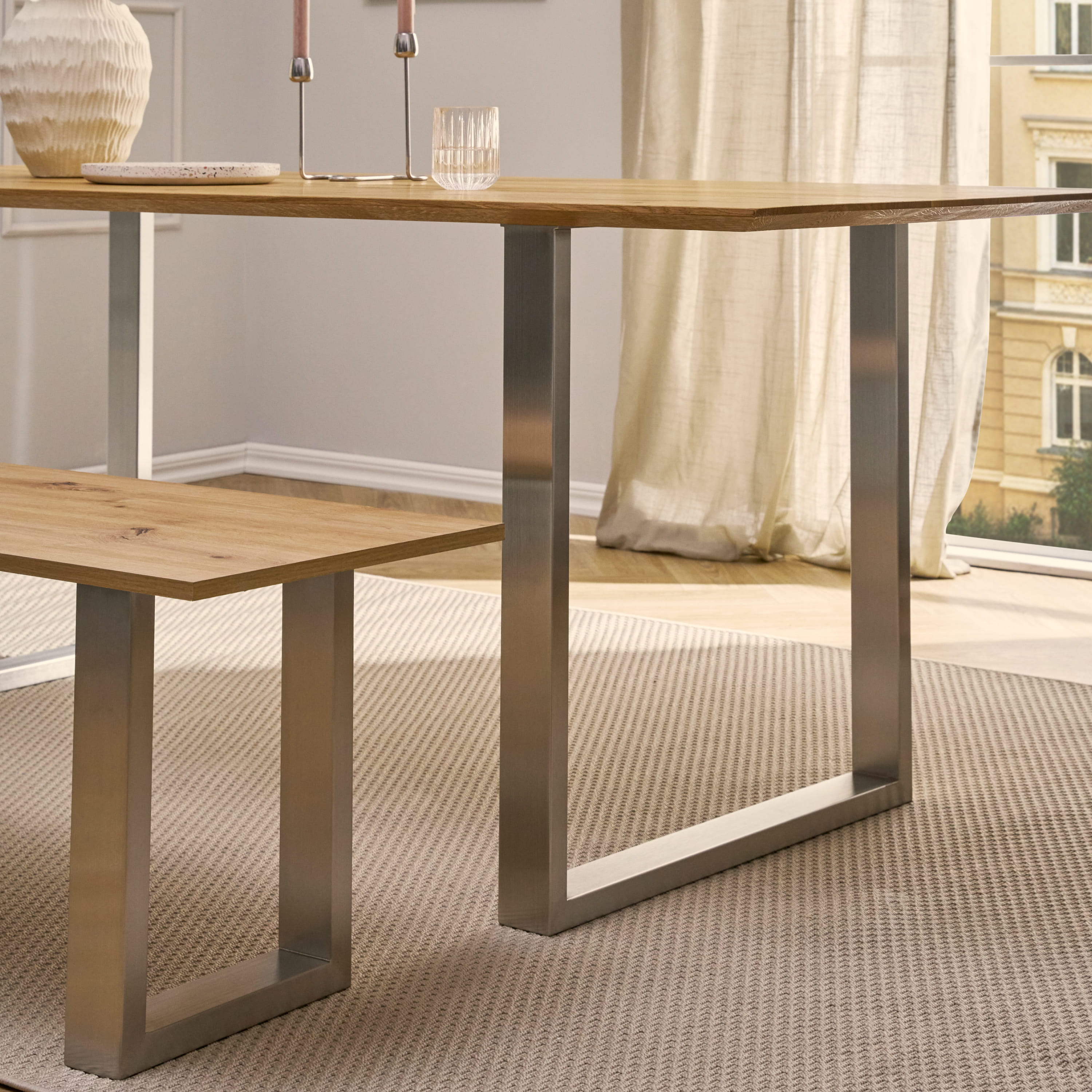 2 set di rettangolo Möbelkufen - acciaio inossidabile