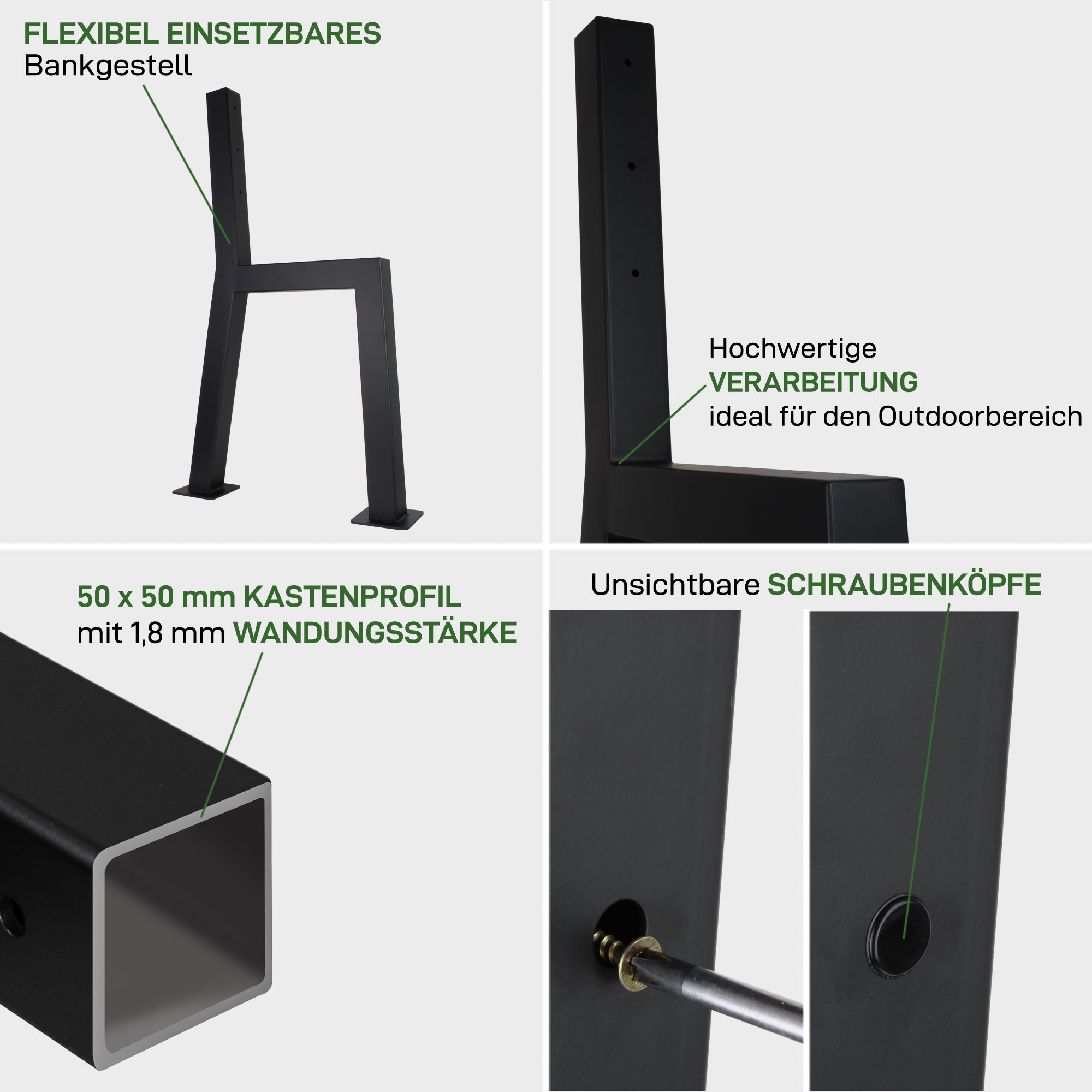 Set of 2 bench frames h-FORM