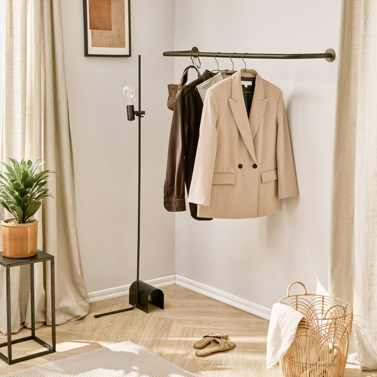 Clothes rail ROUND wall