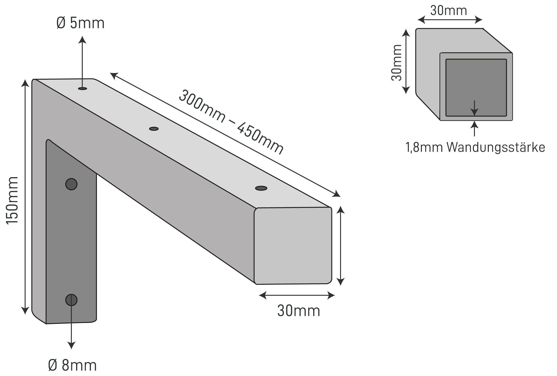 Set of 2 wall brackets WINKEL