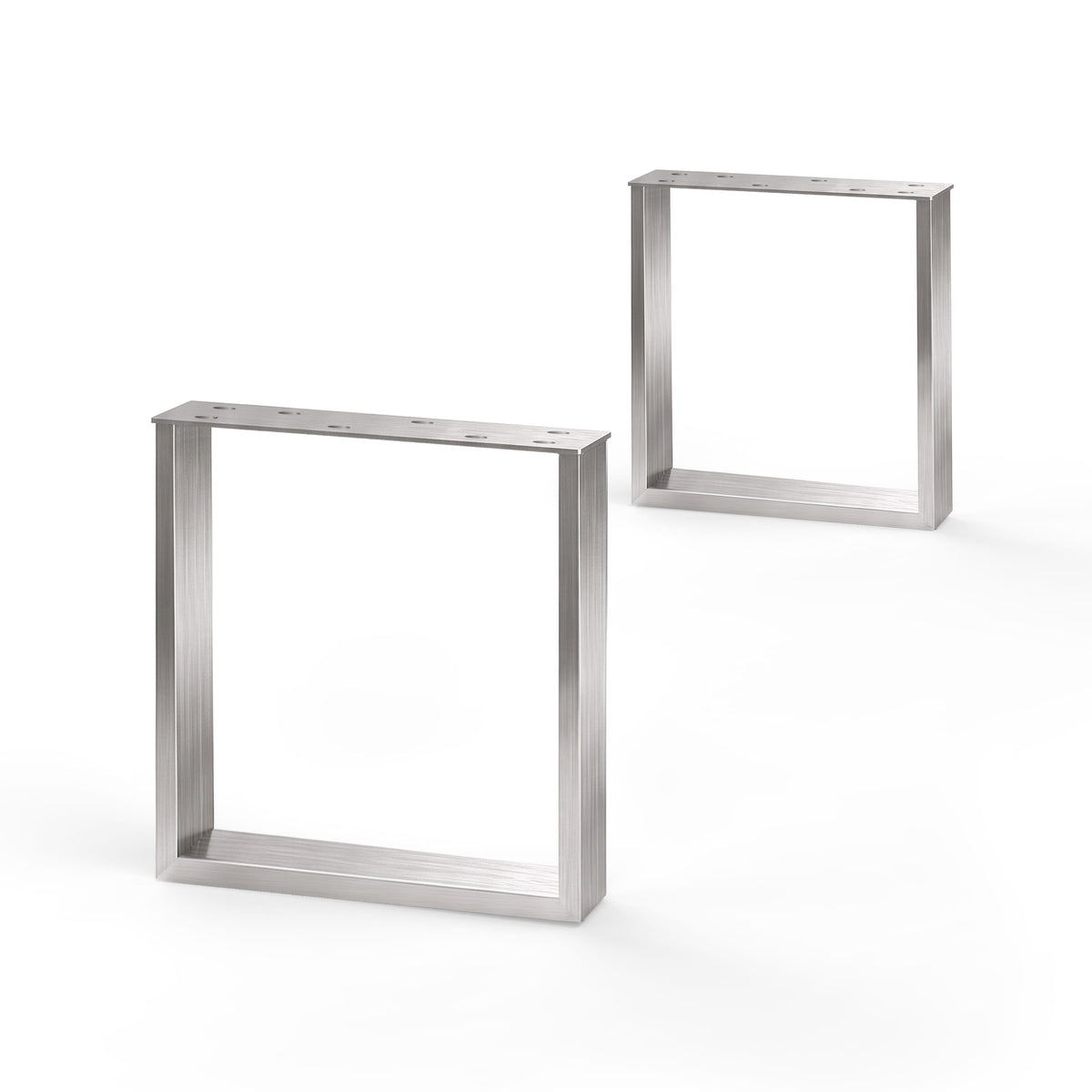 Set of 2 furniture runners RECHTECK - stainless steel