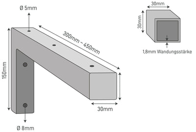 Set of 2 wall brackets WINKEL