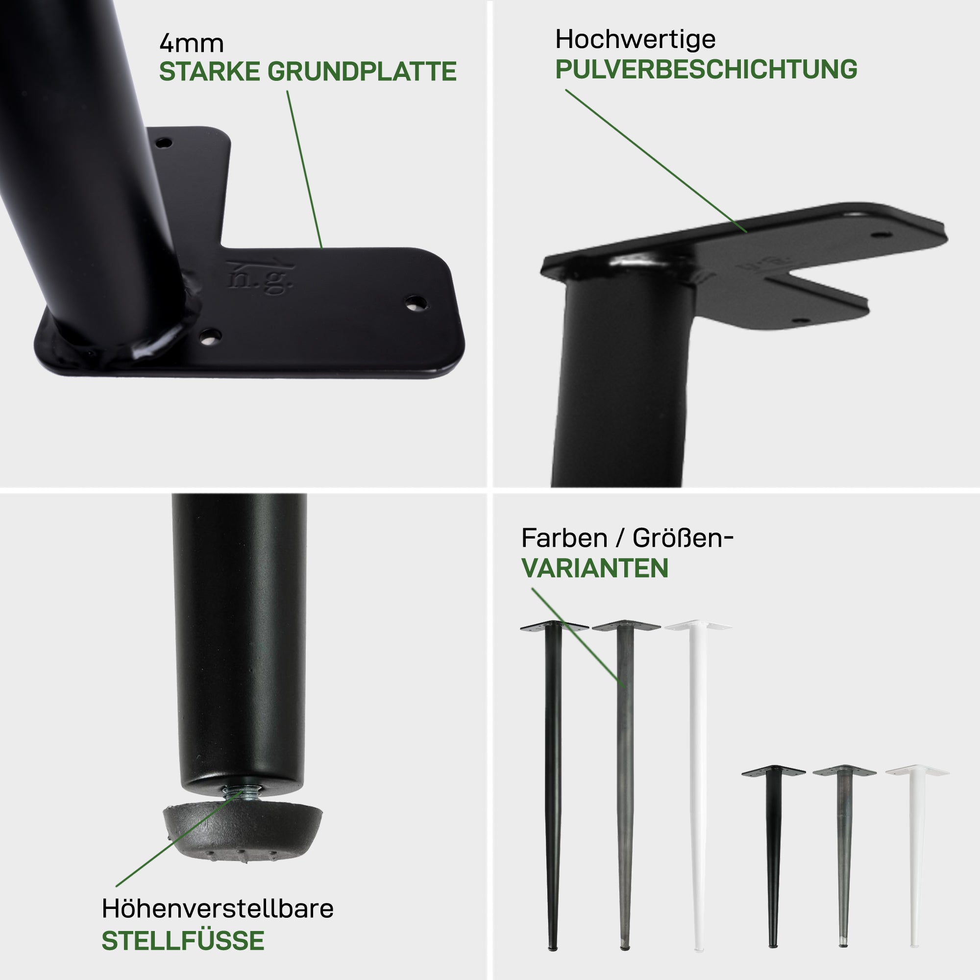 4 set gambe coniche