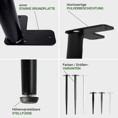 4 set gambe coniche