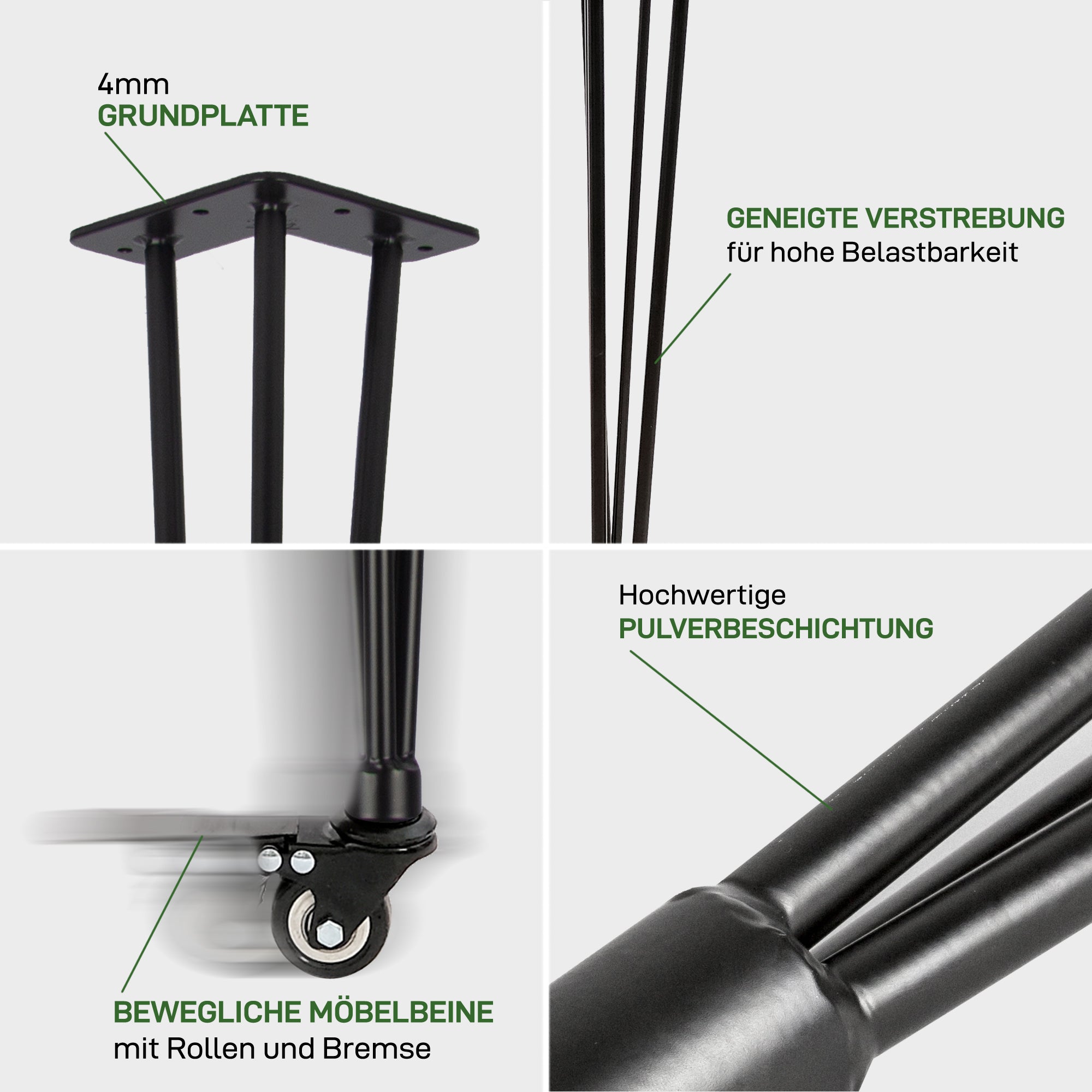 Set di 4 HAIRPIN Legs 'n' Roll